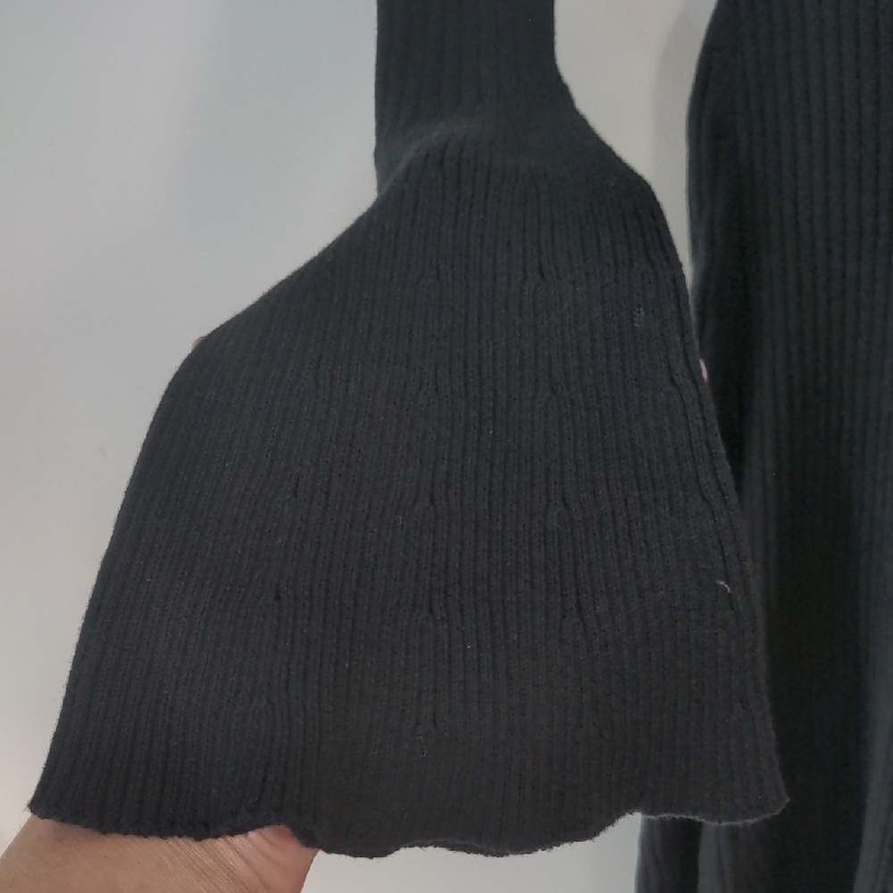 Anna Quan Isla Black Long Sleeve Ribbed Cotton Knit Dress NWT 8 - Picture 10 of 13